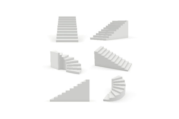 Download Stairs Modern. 3d White Architectural - Premium Bundle