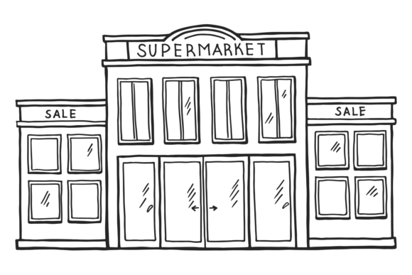 Download Supermarket Facade. Urban Architectural - Premium Resources